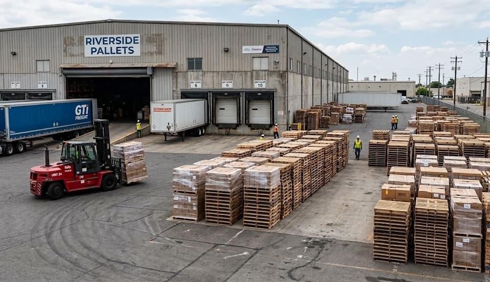 Volume pallet orders staged for delivery